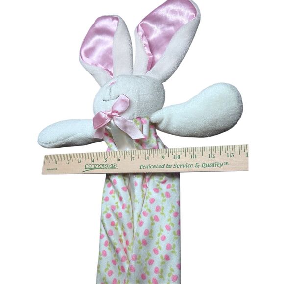 Stephan Baby Bunny Lovey Security Blanket Pink White Green Strawberry Gingham Ra - Picture 11 of 13